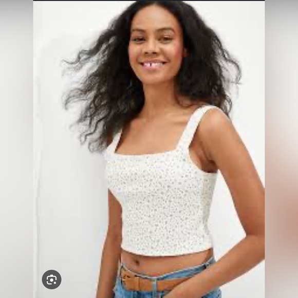 White Tank Top with Flowers - Picture 2 of 2